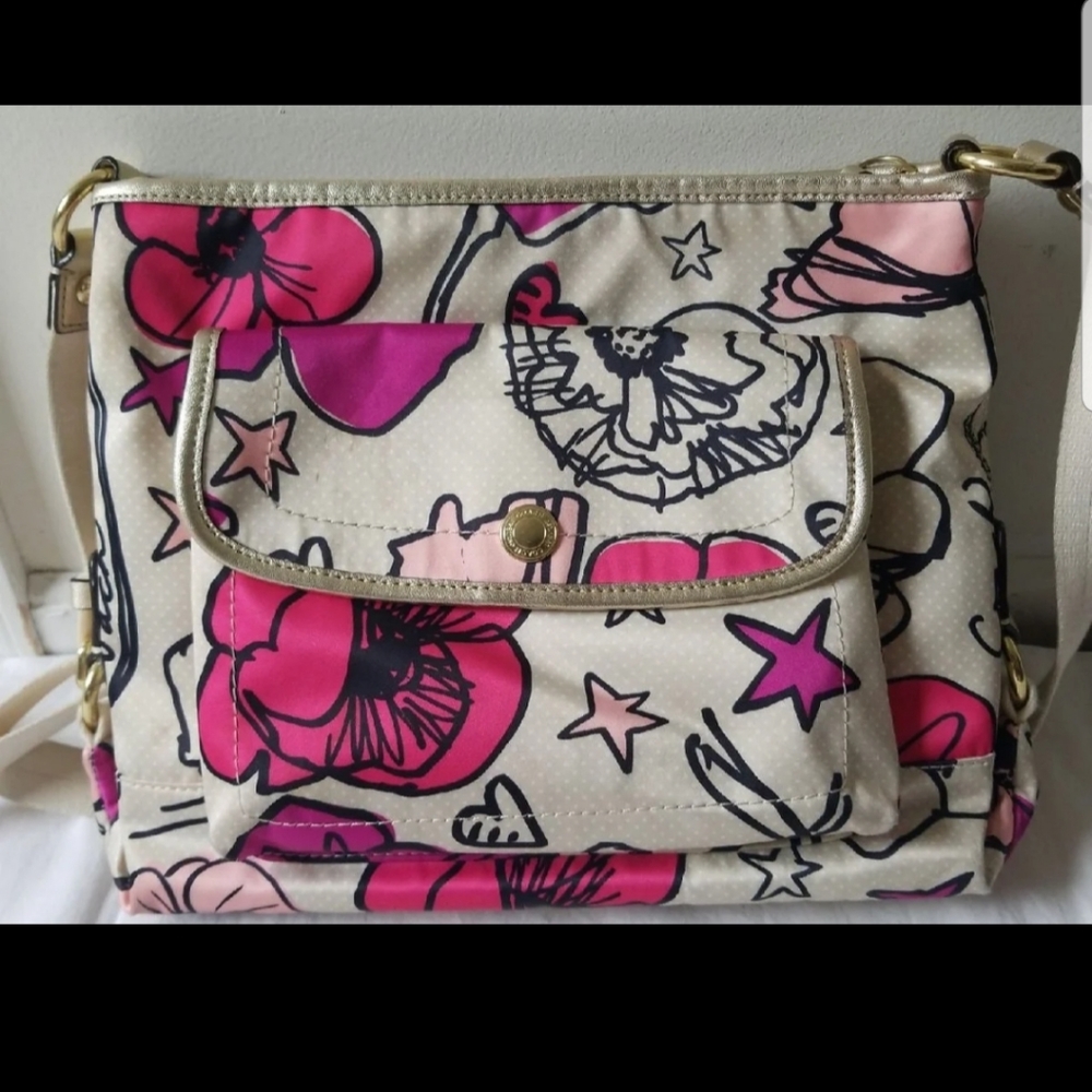 Coach satin poppy crossbody bag